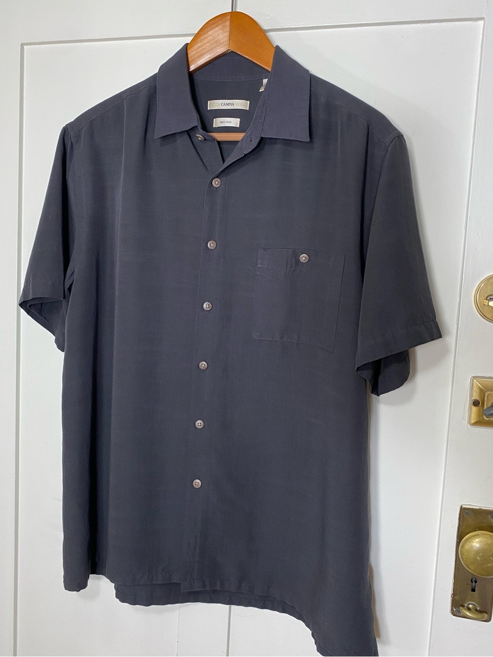 Campia Moda Easy Care Dark Gray  Short-Sleeve Button-Down Shirt L
